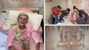 Great-Great Grandmother shares secret to a long life at her 100th birthday party